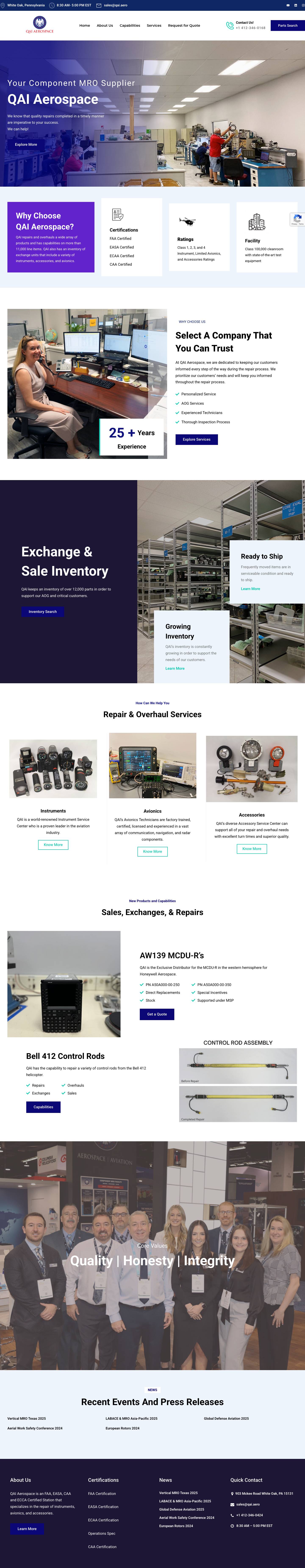 Home - QAI Aerospace - Full Screenshot