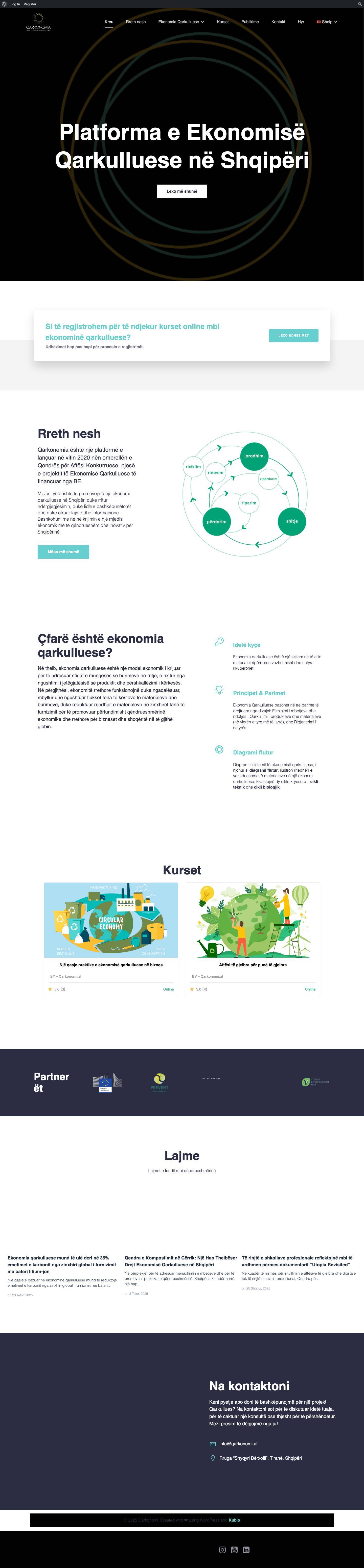 Qarkonomi - Platforma e Ekonomise Qarkulluese - Full Screenshot