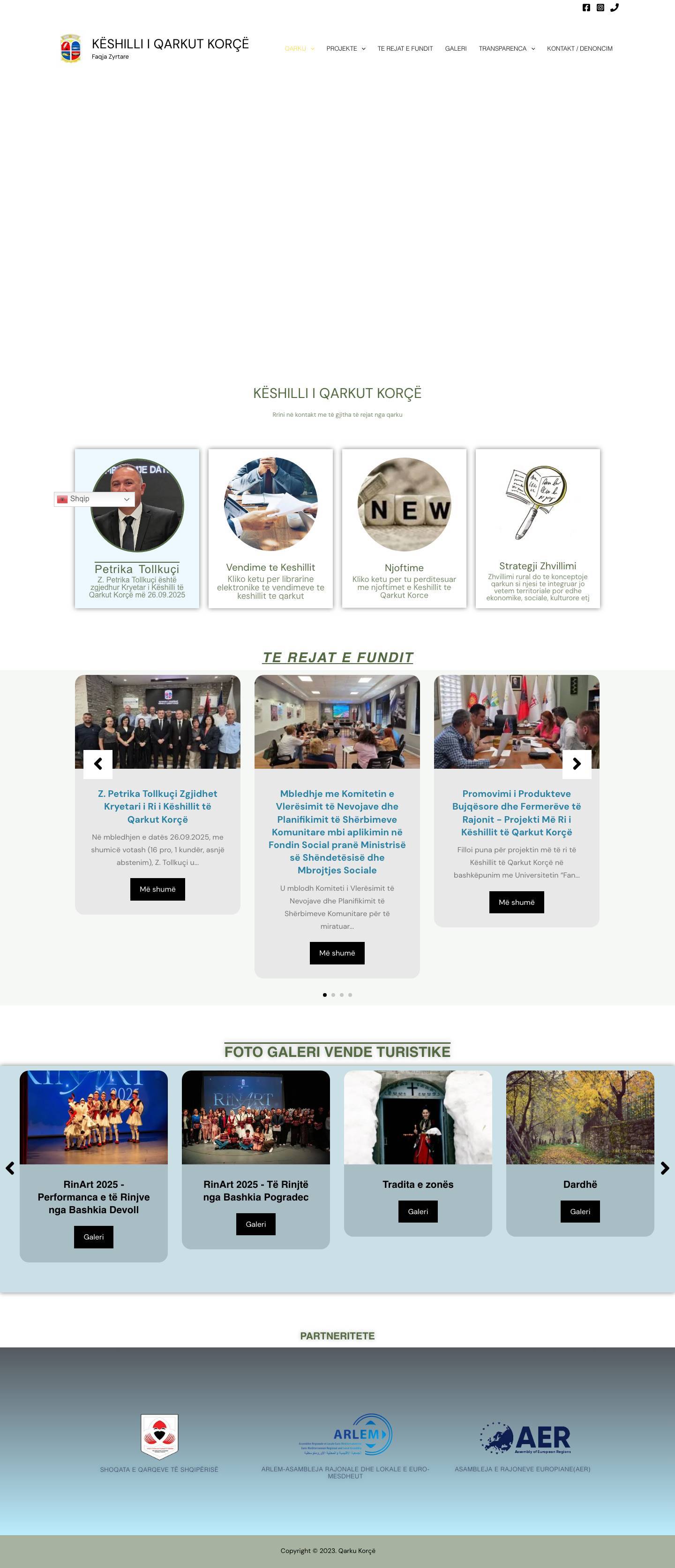 KËSHILLI I QARKUT KORÇË – Faqja Zyrtare - Full Screenshot