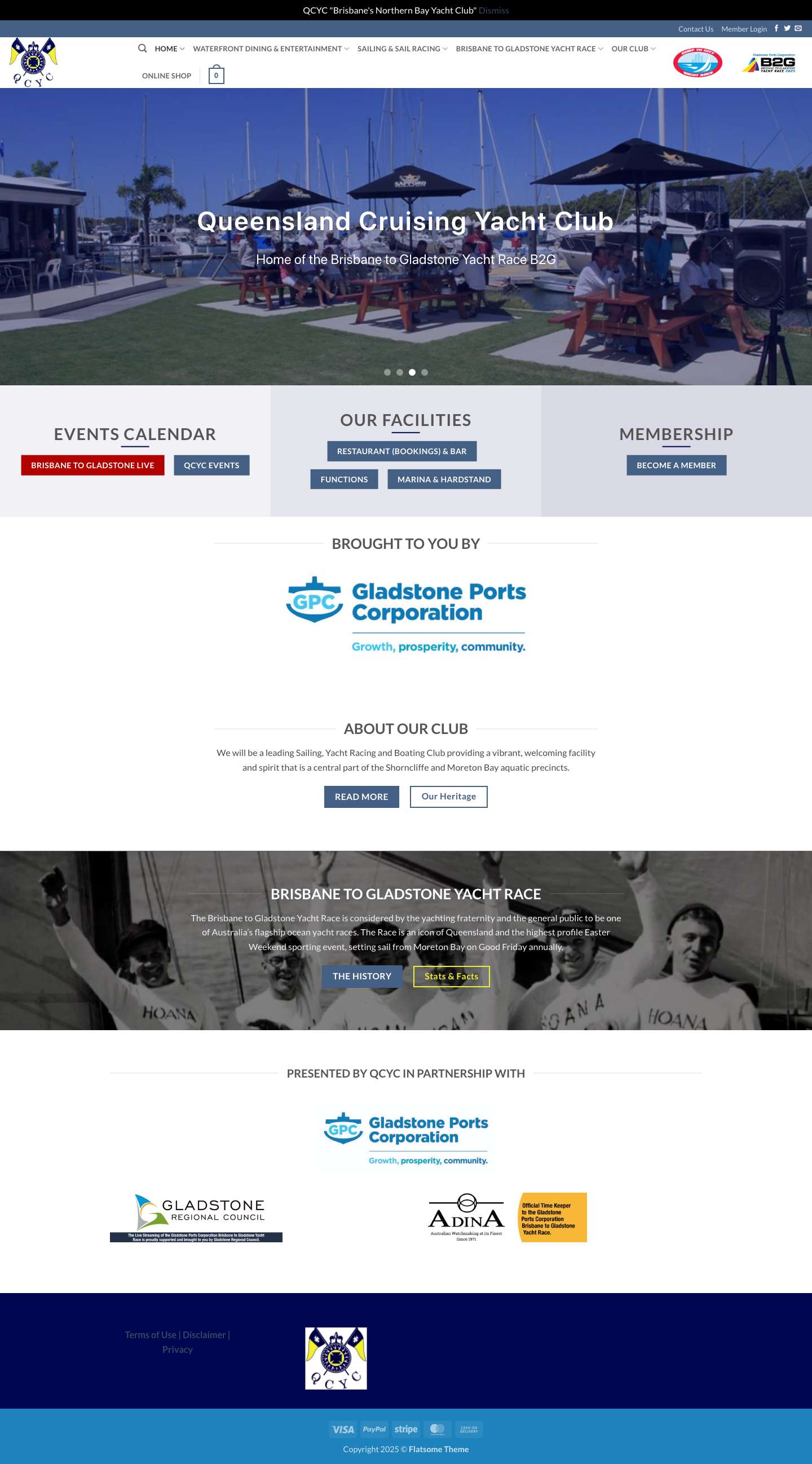 Home - Queensland Cruising Yacht Club - Full Screenshot