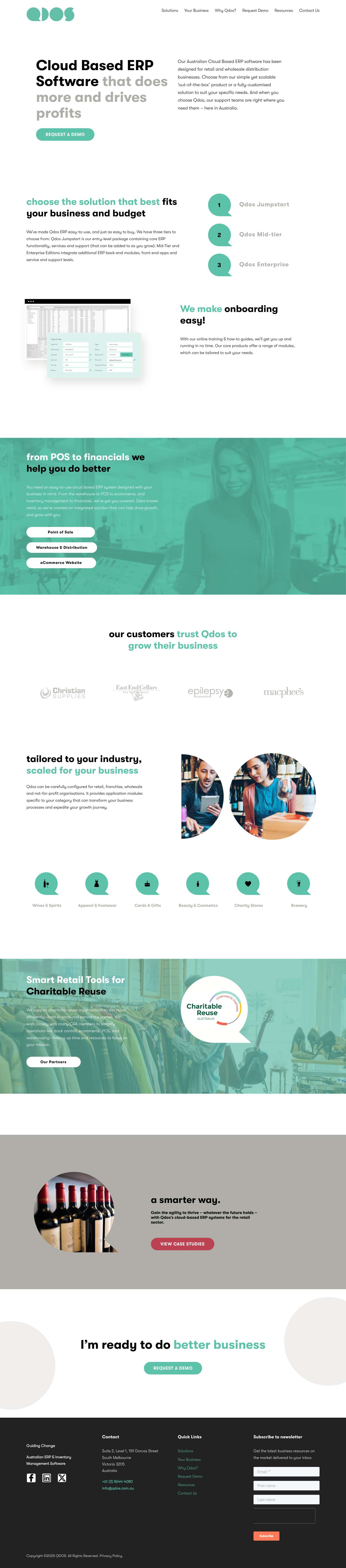 Australian Cloud Based ERP Software & Systems | Qdos - Full Screenshot