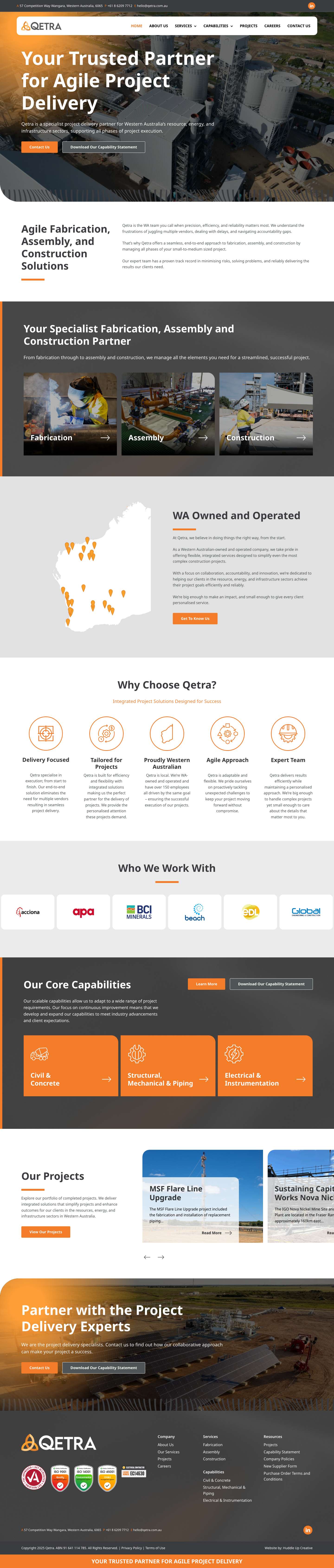 Your Trusted Partner for Agile Construction Project Delivery in WA | Qetra - Full Screenshot