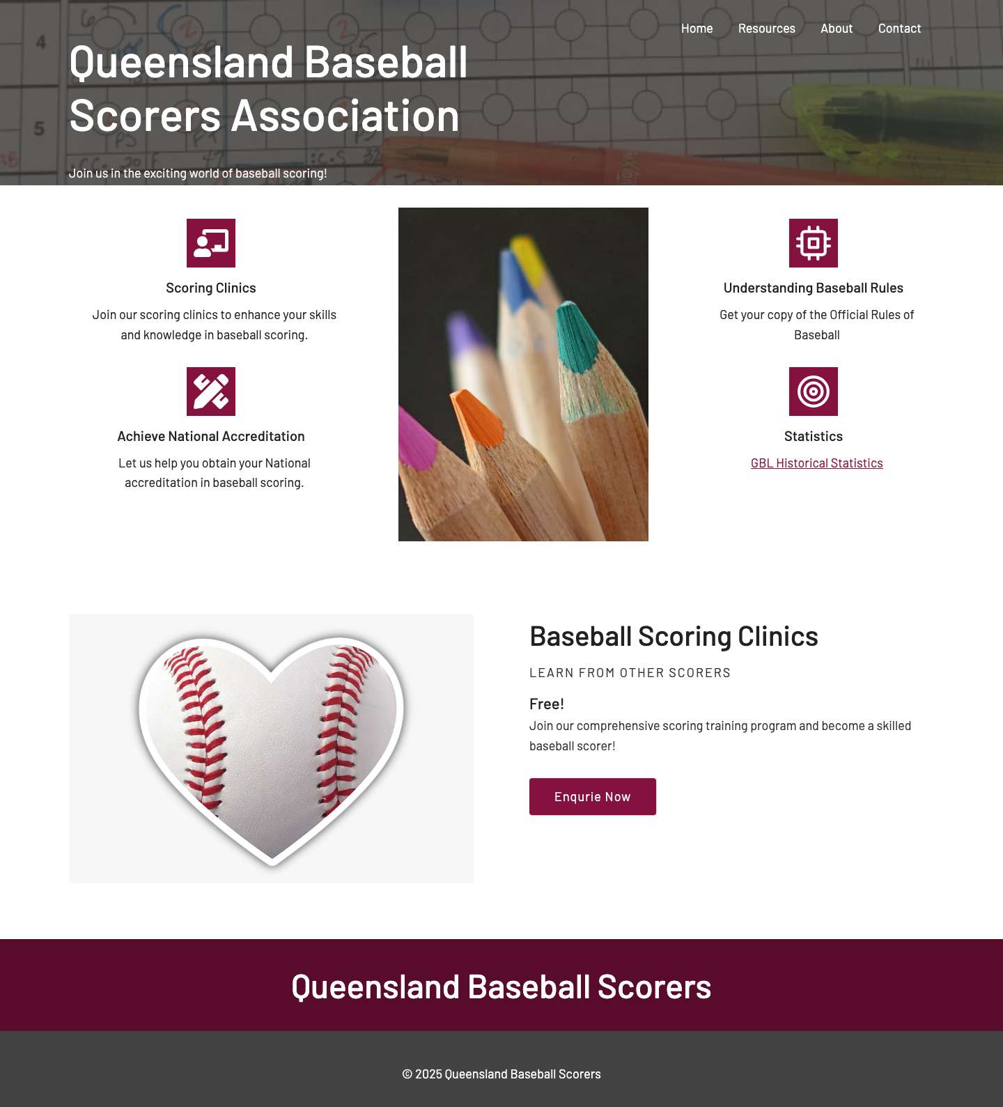 Queensland Baseball ScorersToggle Menu - Full Screenshot
