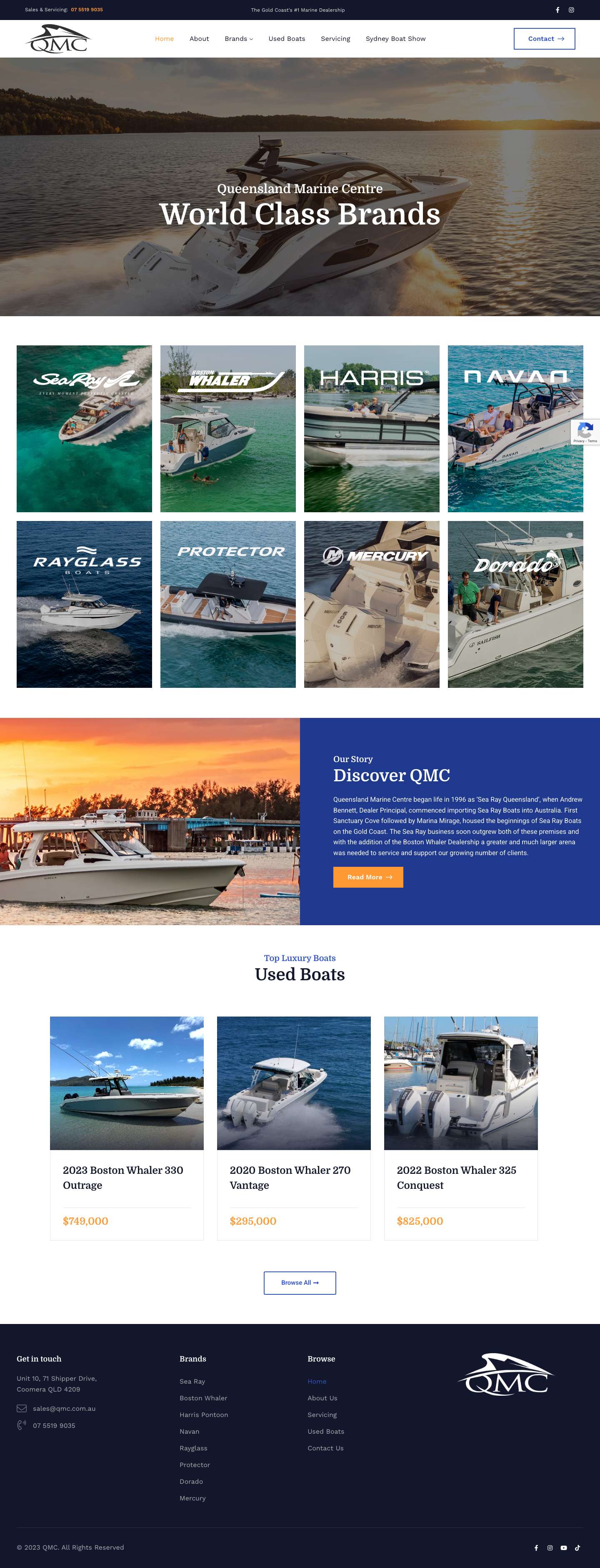 New & Used Boats For Sale Brisbane & Gold Coast | Queensland Marine Centre - Full Screenshot