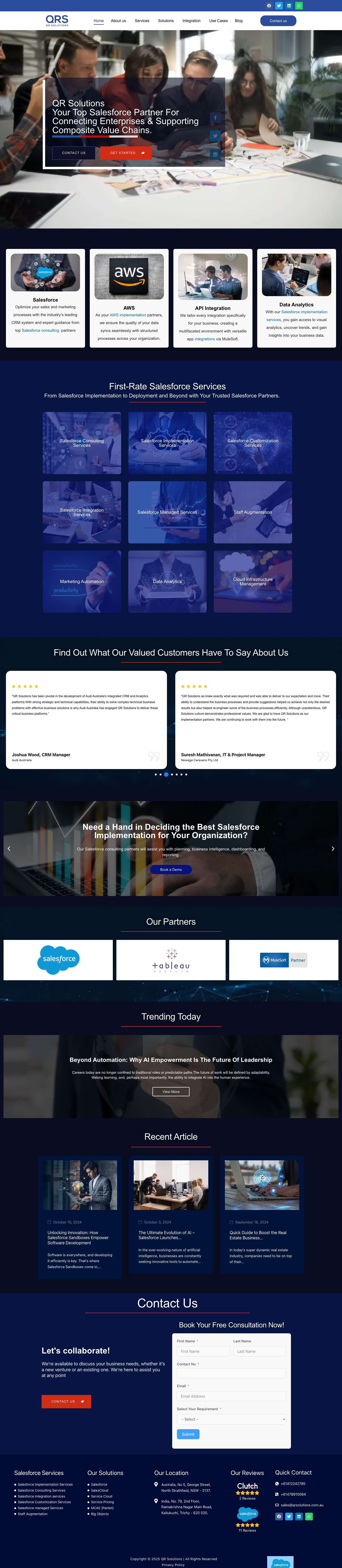 Salesforce partners | Salesforce partners Australia | QR SolutionsEmail VerificationEmail Verification - Full Screenshot