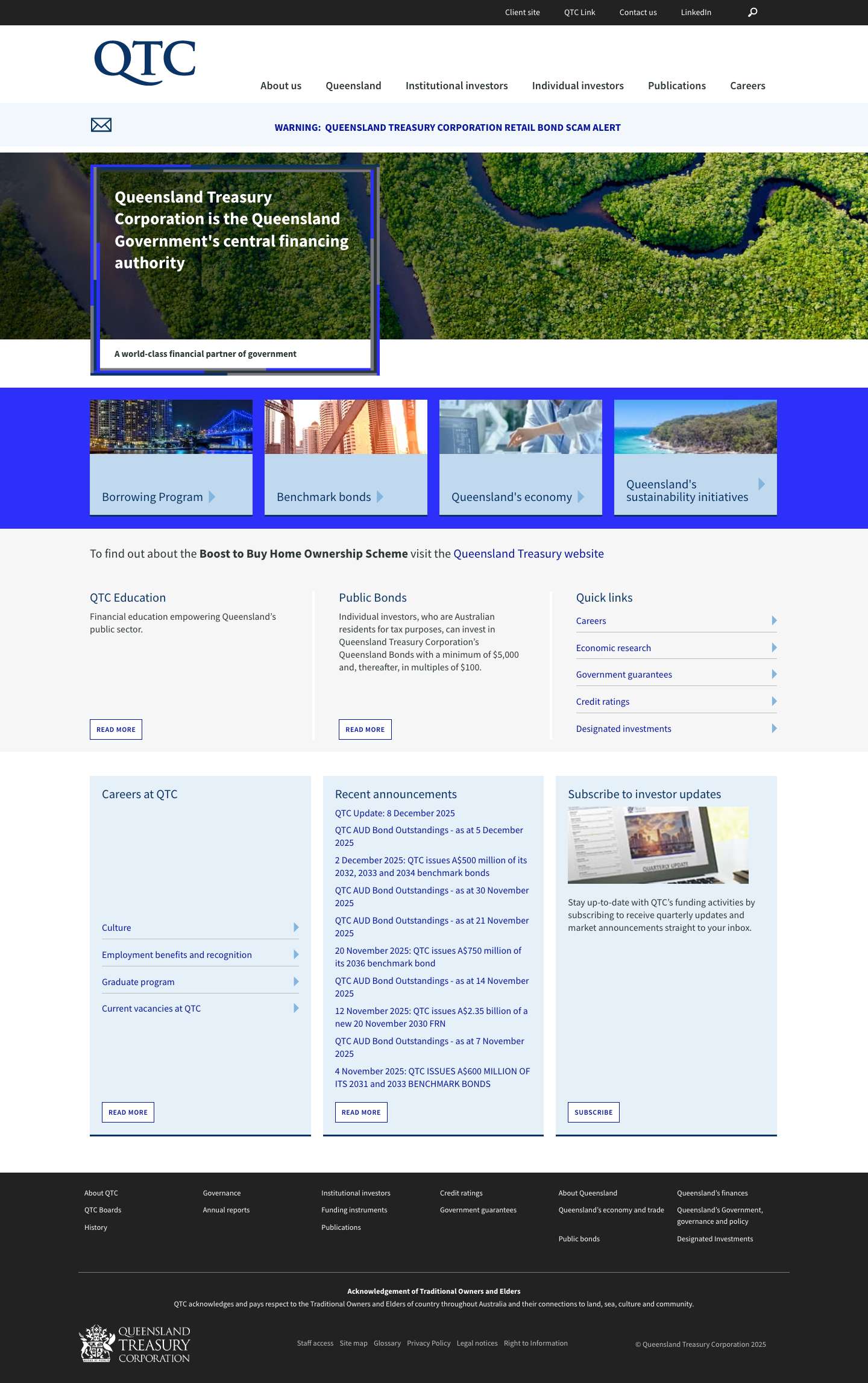Queensland Treasury Corporation - QTC - Full Screenshot