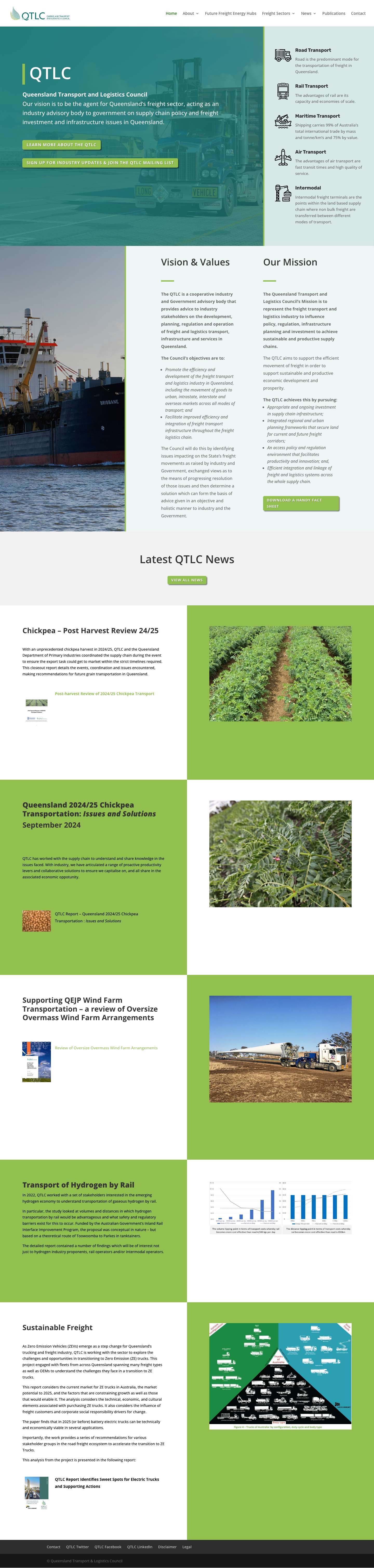 Home - Queensland Transport and Logistics Council - Full Screenshot