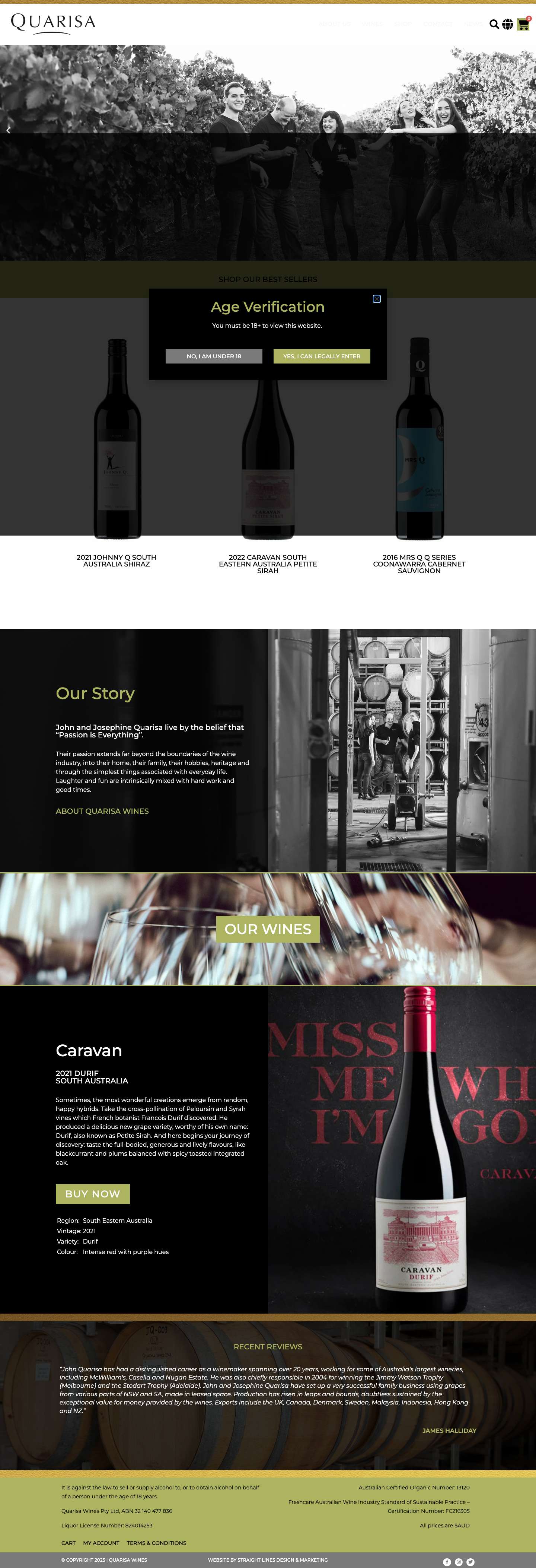 Quarisa Wines - Full Screenshot