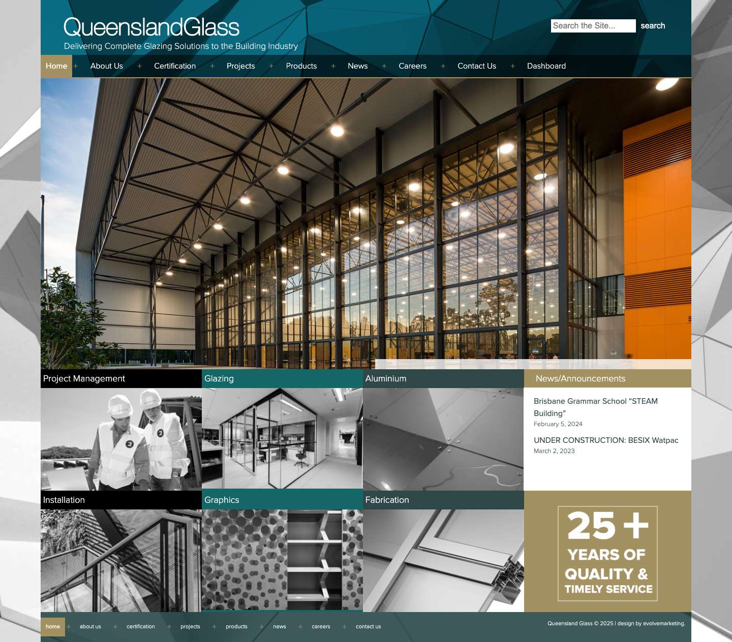 Welcome to Queensland Glass - Full Screenshot