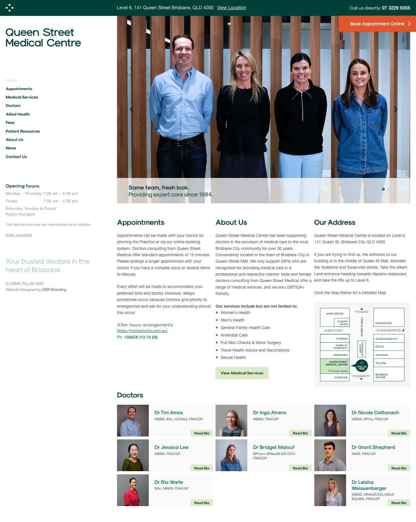 Home - Queen Street Medical Centre - Full Screenshot