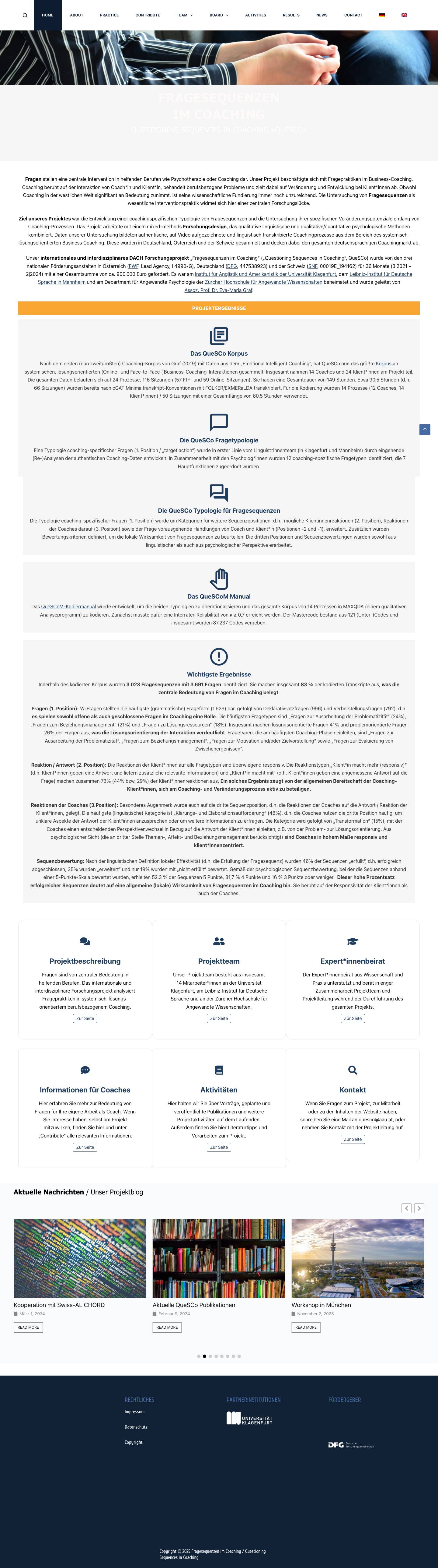 Fragesequenzen im Coaching / Questioning Sequences in Coaching - Full Screenshot