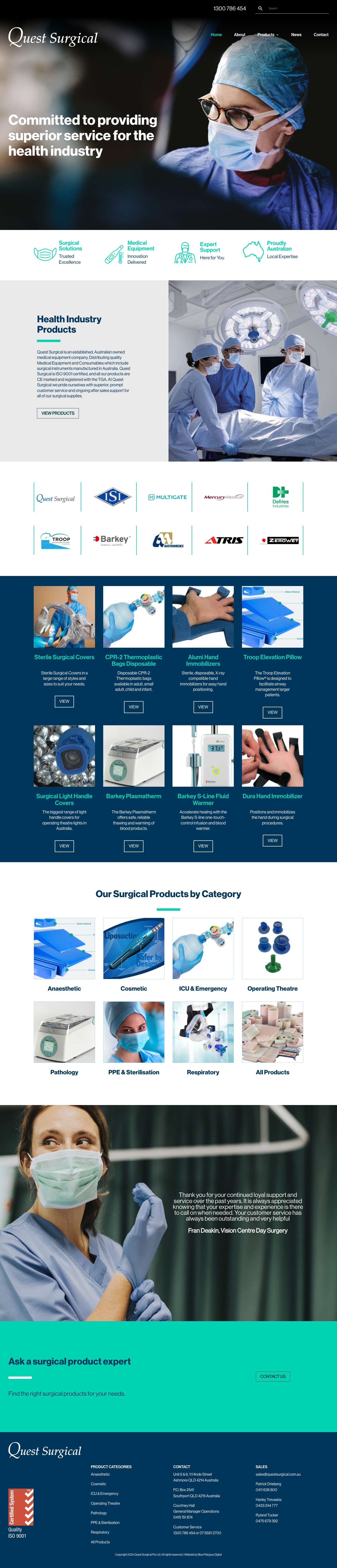 Medical Equipment Manufacturer Ashmore QLD Australia - Full Screenshot