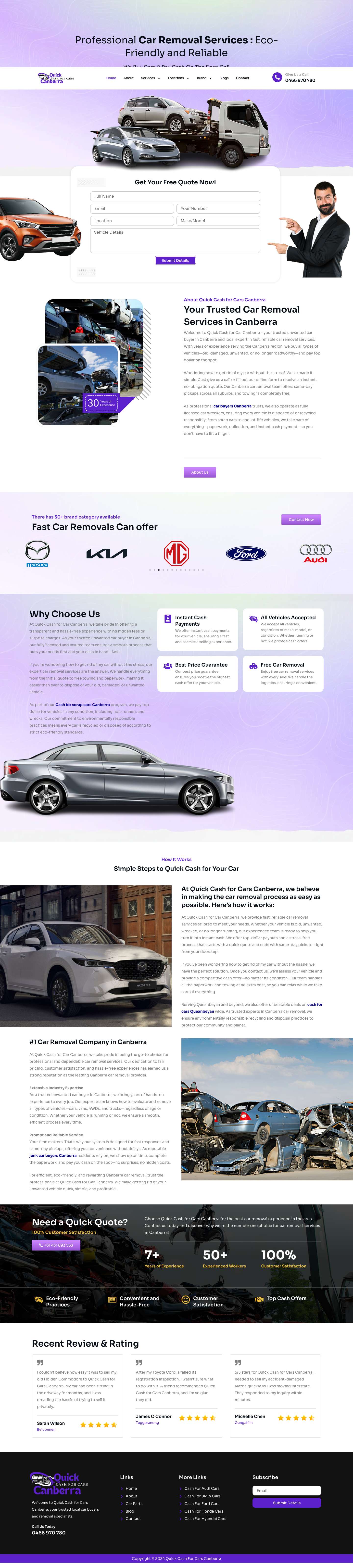 #1 Car Removal Services | Unwanted Car Buyer Canberra - Full Screenshot