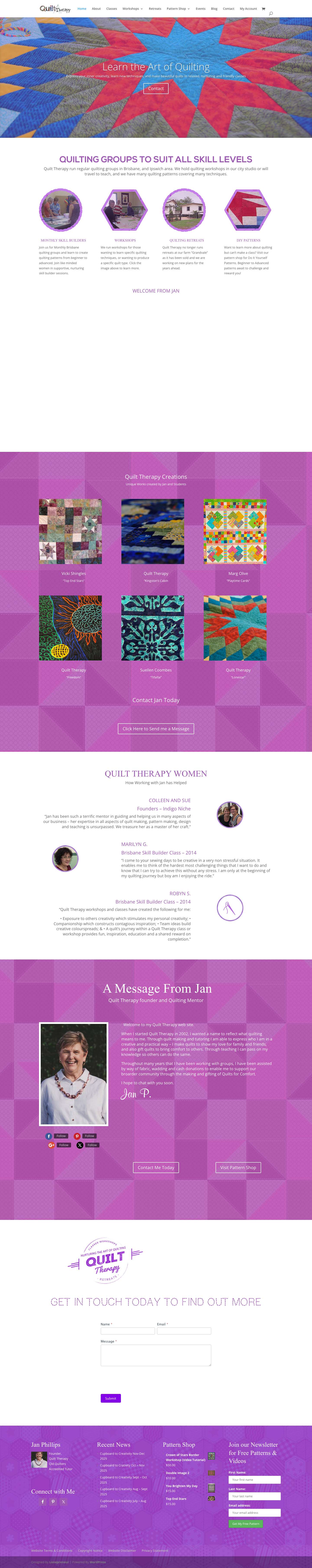 Brisbane Quilting Classes, Workshops, Retreats | Quilt TherapyFacebookPinterestTwitter - Full Screenshot