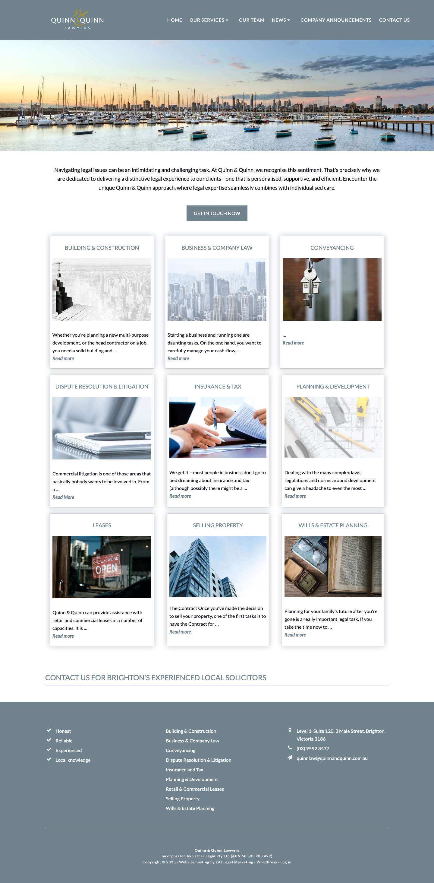 Quinn & Quinn | Brighton's Experienced & Local Solicitors - Full Screenshot