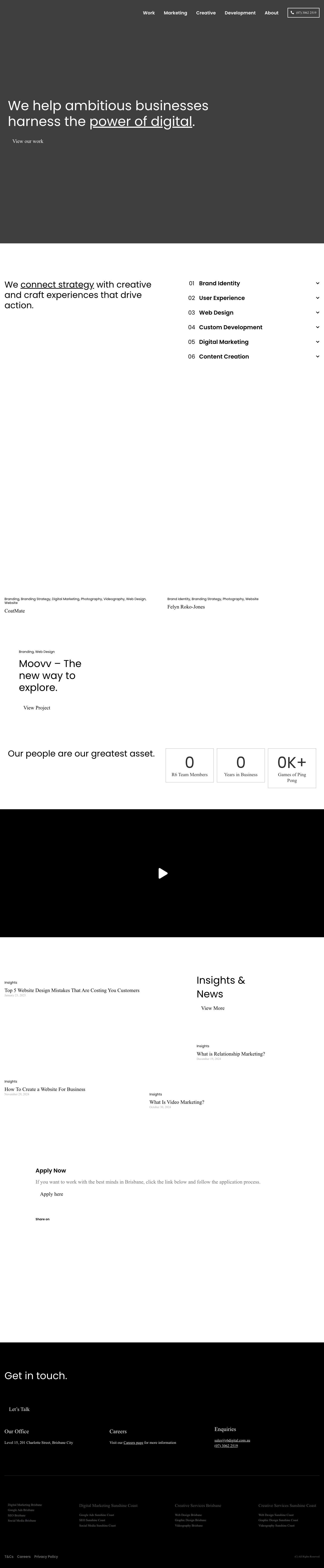 Brisbane's Premier Full Service Digital Agency | R6 Digital - Full Screenshot