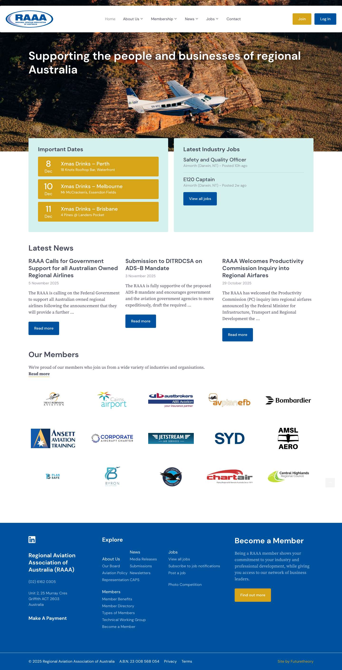 Regional Aviation Association of Australia (RAAA) - Full Screenshot
