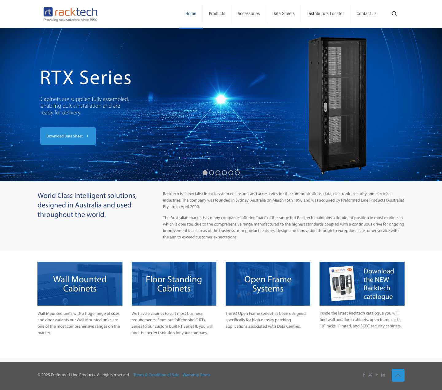 Racktech – World class intelligent solutions – Designed in Australia and used throughout the world - Full Screenshot