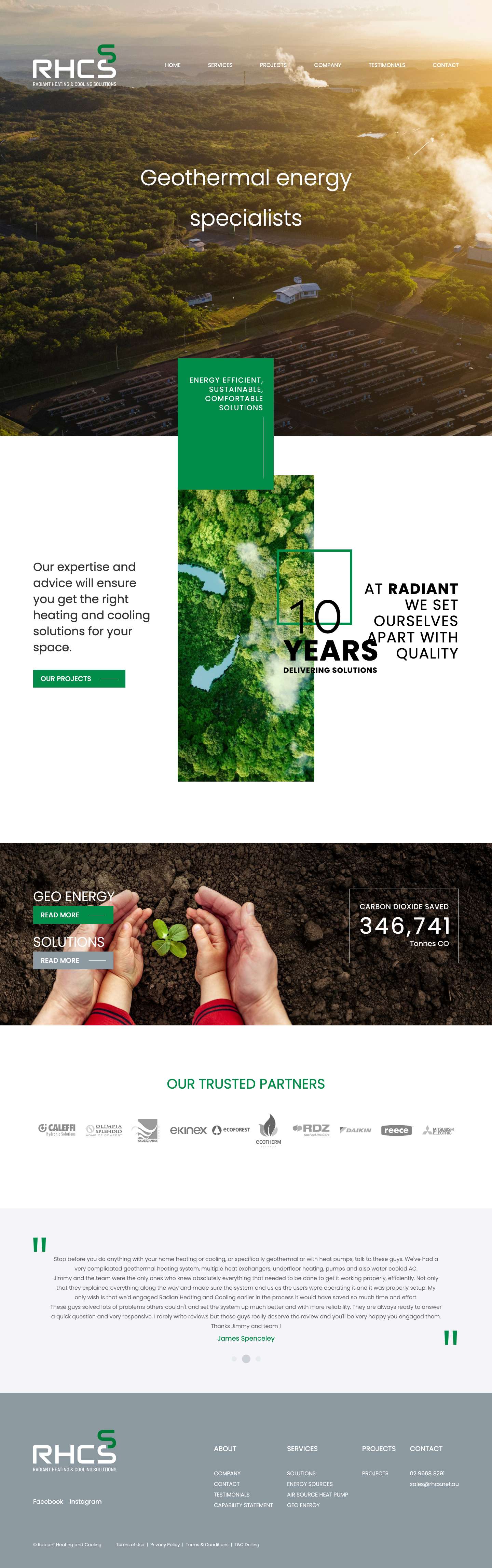 Hydronic Heating and Cooling Specialists - RHCS - Full Screenshot