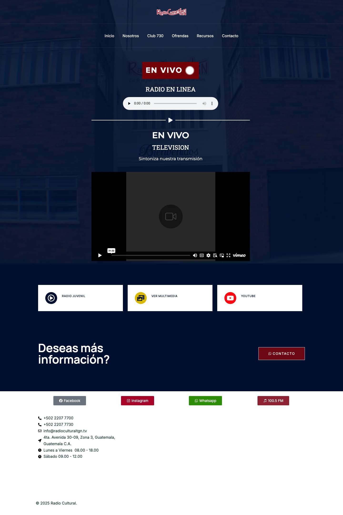 Radio Cultural – TGN 100.5 FM - Full Screenshot