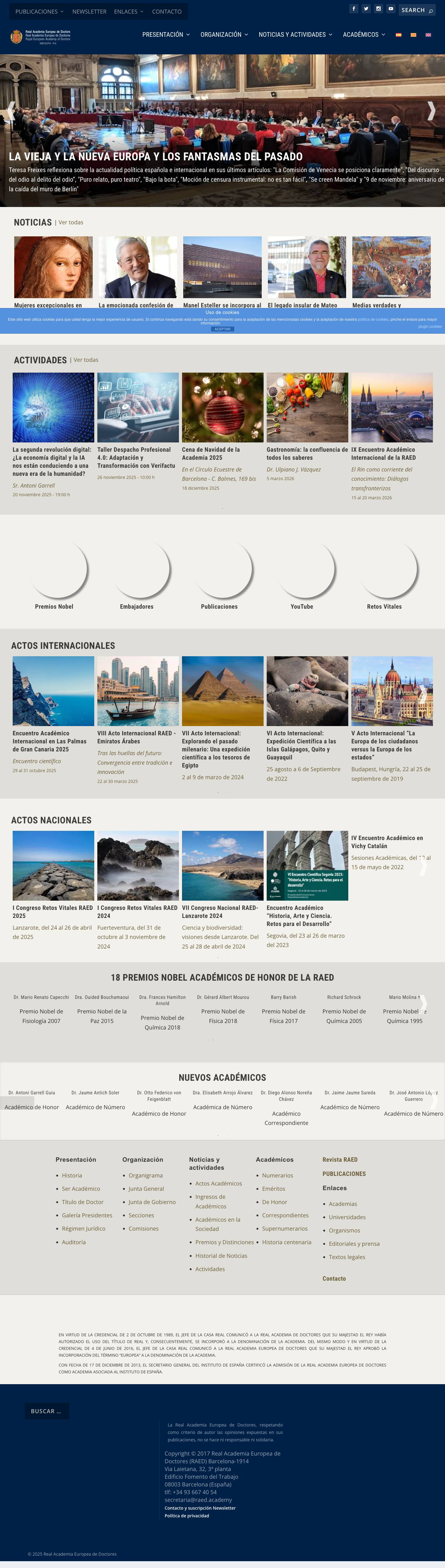Real Academia Europea de Doctores · RAED - Full Screenshot