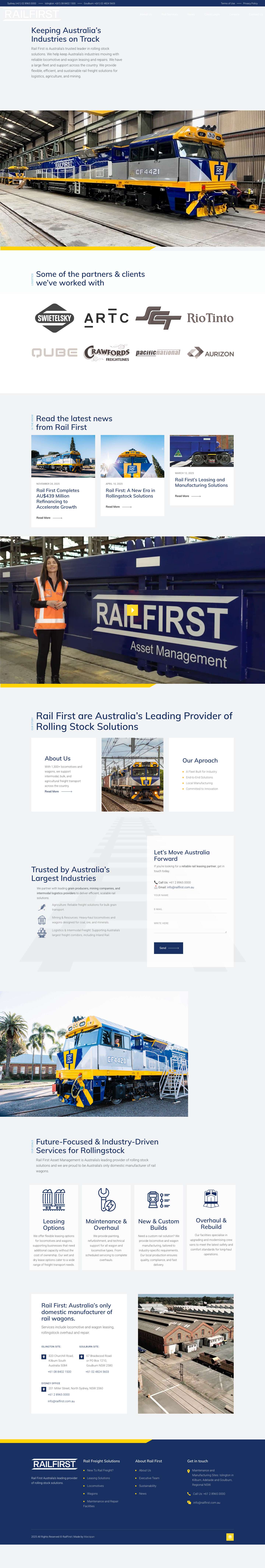 Rail First | Rollingstock Solutions Australia - Full Screenshot