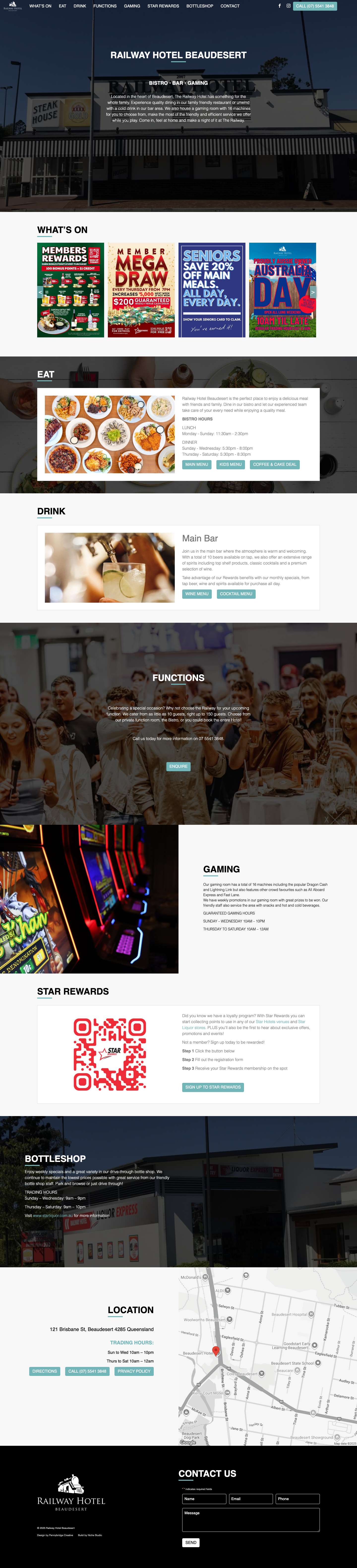 Home - Railway Hotel Beaudesert - Full Screenshot