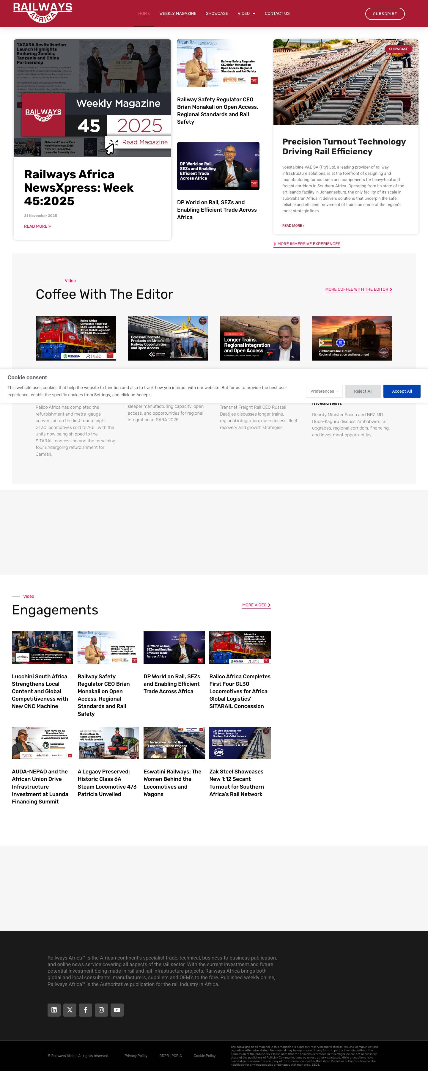 Railways Africa Magazine – Rail News, African Railway Projects and Railroad Tenders for Africa - Full Screenshot