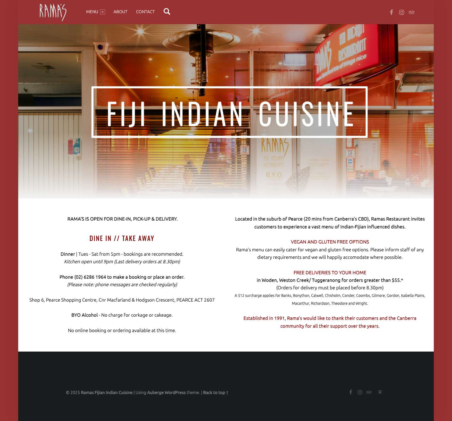 Ramas Fijian Indian Cuisine - Full Screenshot