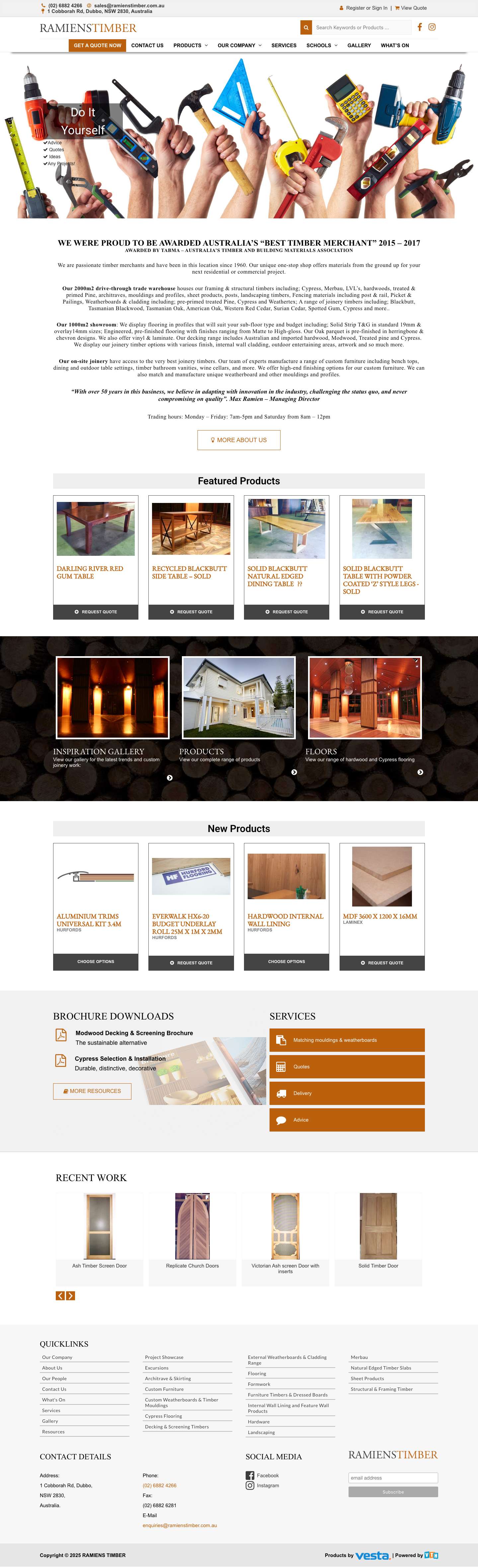 RAMIENS TIMBER | AUSTRALIA’S “BEST TIMBER MERCHANT” - Full Screenshot