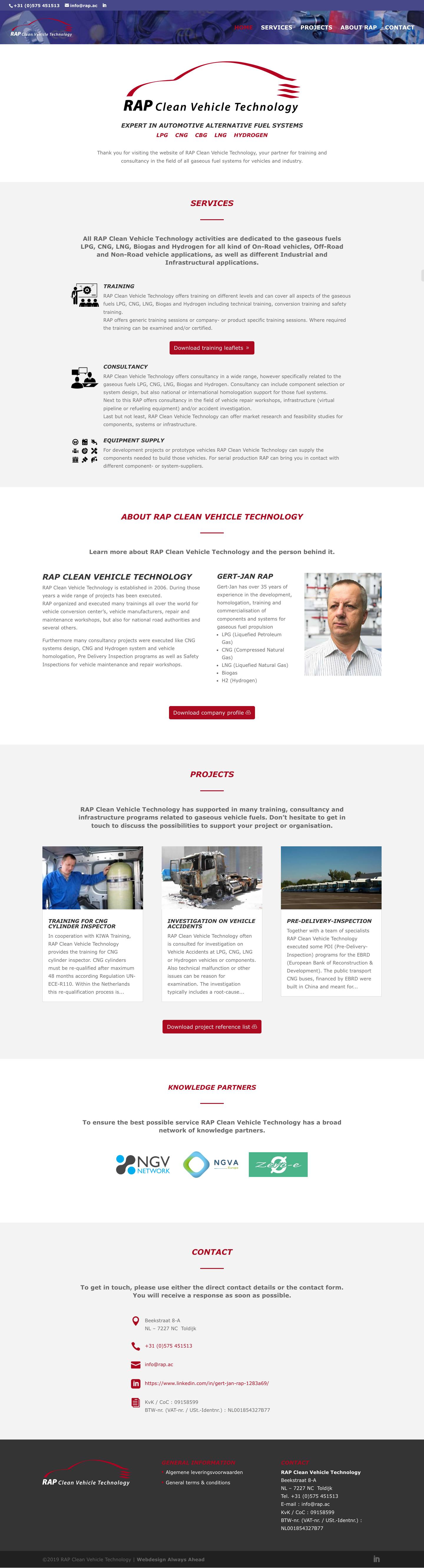 RAP Clean Vehicle Technology - Expert in automotive alternative fuel systems - Full Screenshot