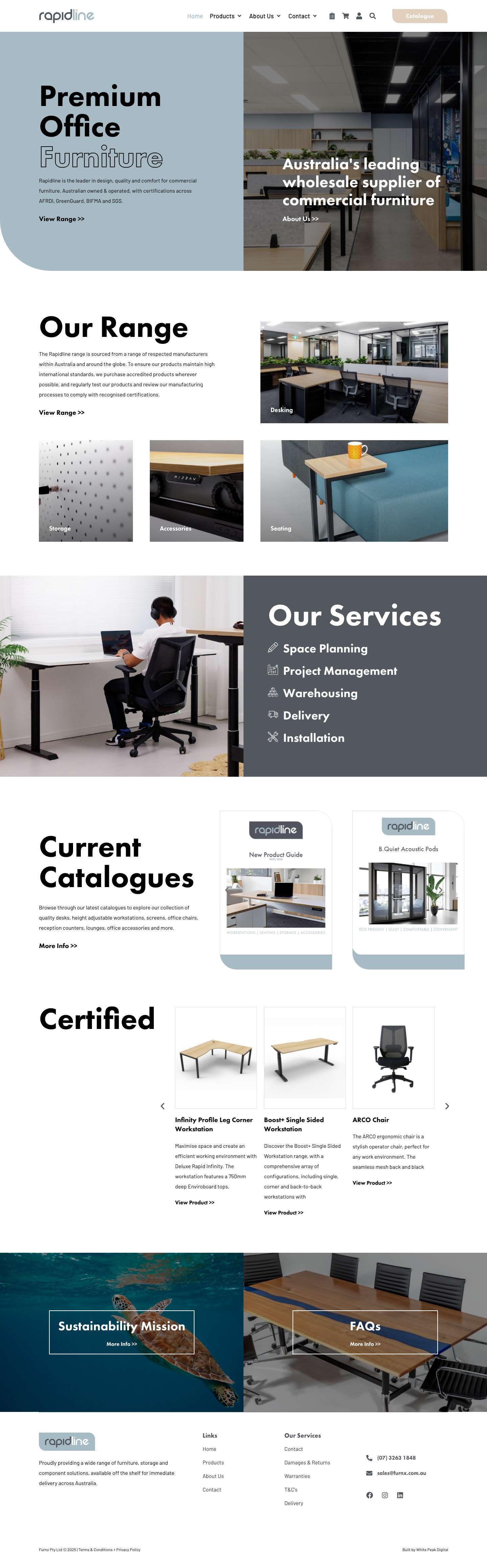 Rapidline | Premium Commercial Office Furniture Australia - Full Screenshot