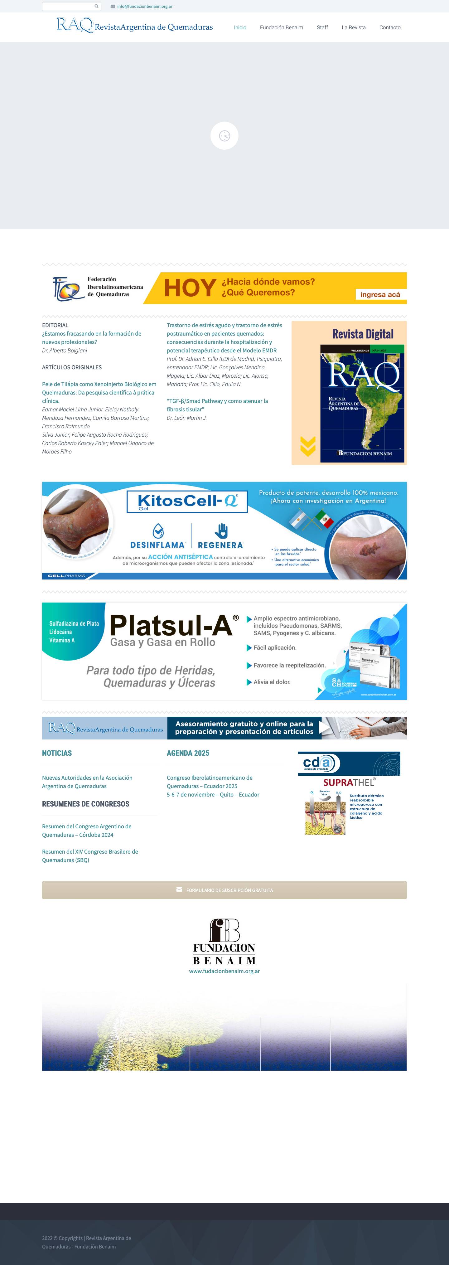 Revista Argentina de Quemaduras – Otro sitio realizado con WordPress - Full Screenshot