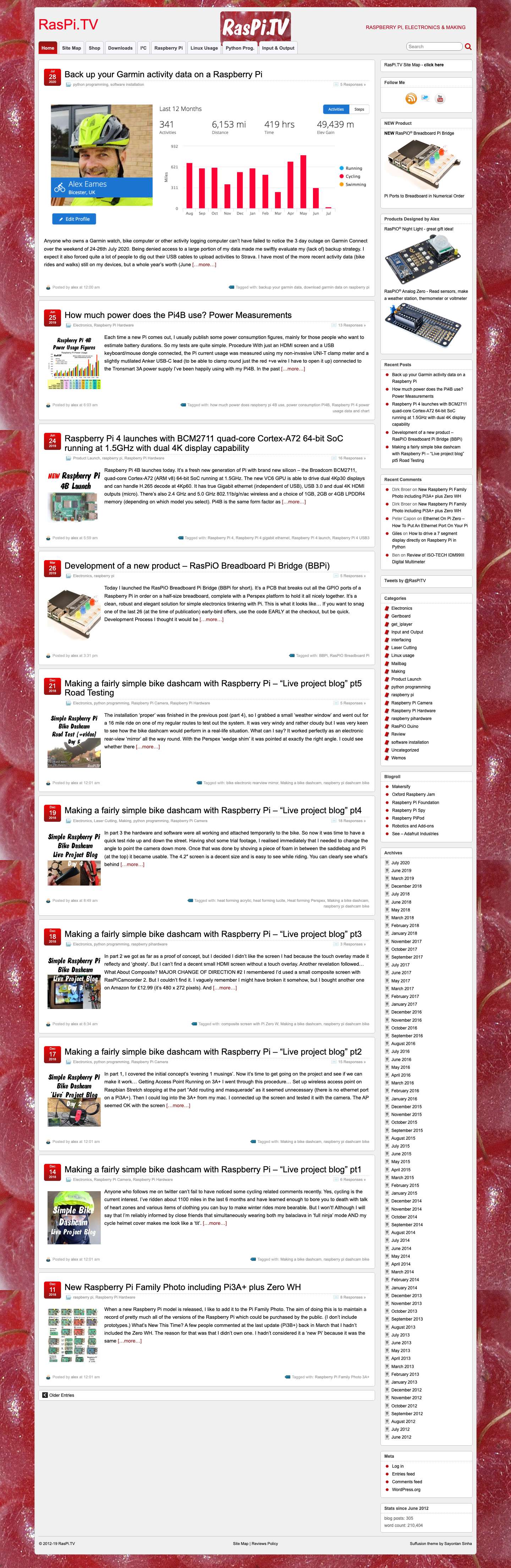 RasPi.TV – Raspberry Pi, Electronics & Making - Full Screenshot
