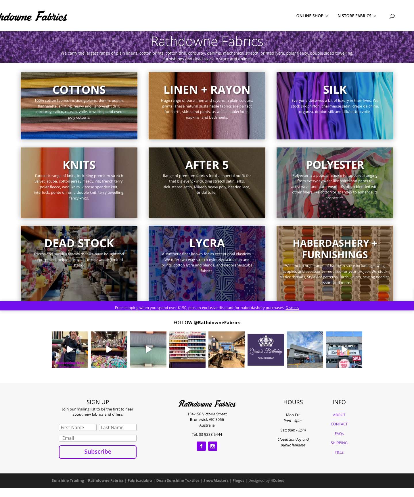 Rathdowne Fabrics - Melbourne - Full Screenshot