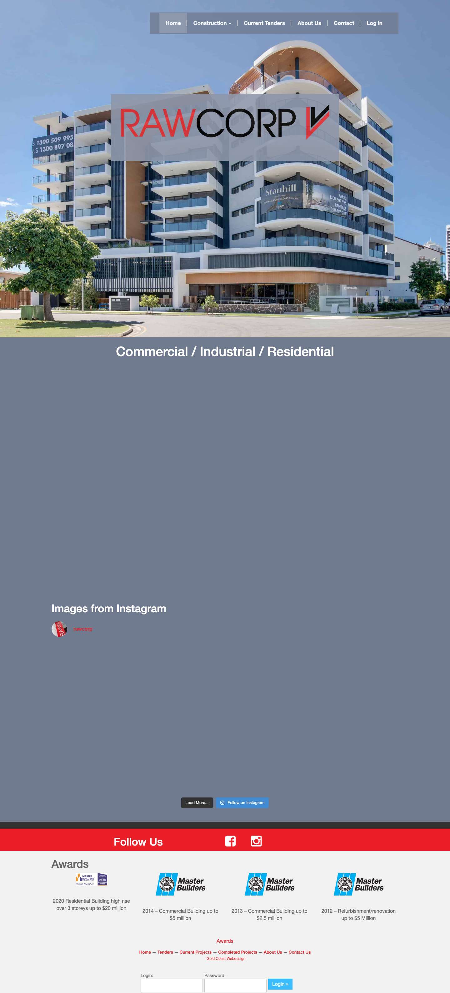 Rawcorp – COMMERCIAL & MULTI RESIDENTIAL BUILDERS - Full Screenshot