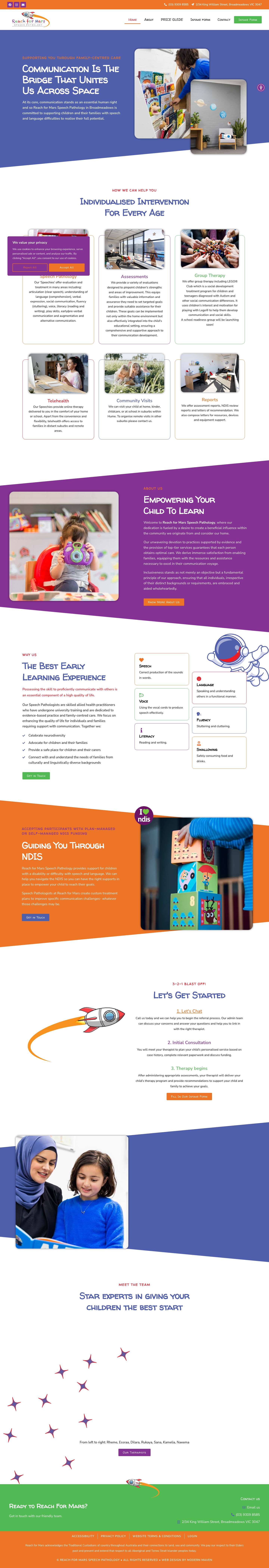 Reach for Mars - Speech Pathology Broadmeadows - Full Screenshot