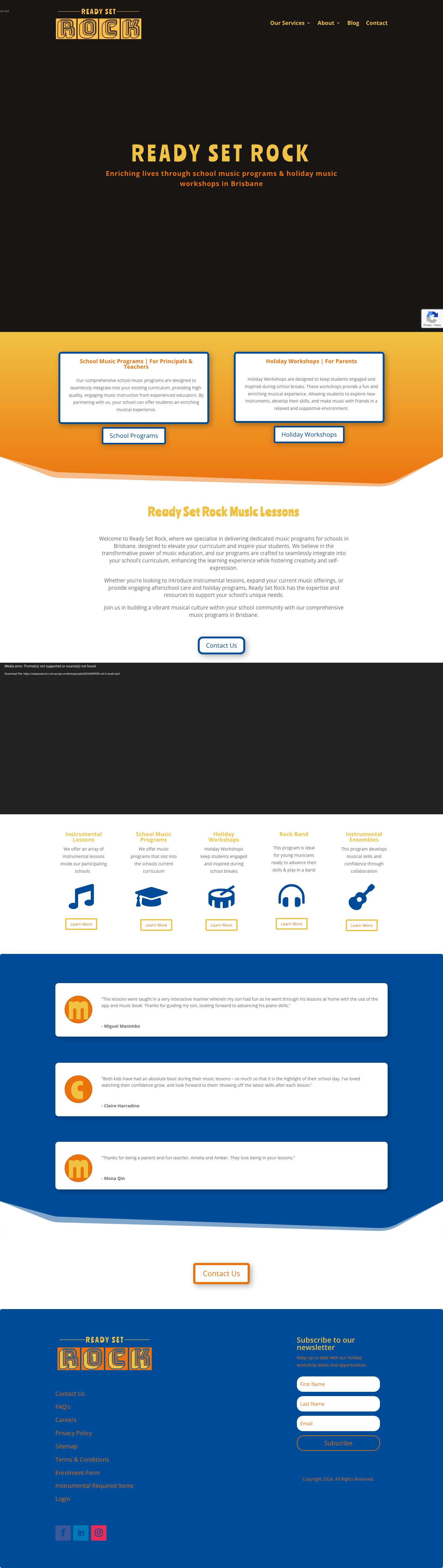 Ready Set Rock - Instrumental Music Programs Brisbane - Full Screenshot