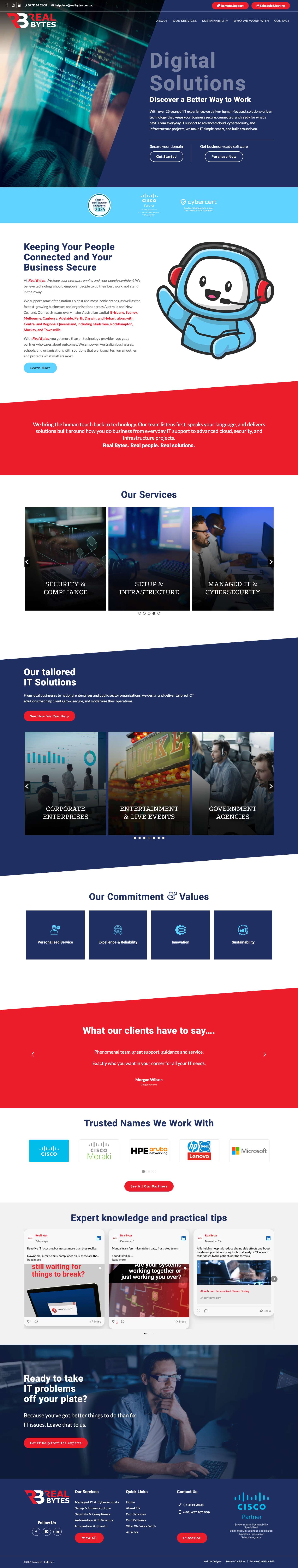 Real Bytes | Leading IT & Cyber Security Consultancy in Brisbane - Full Screenshot