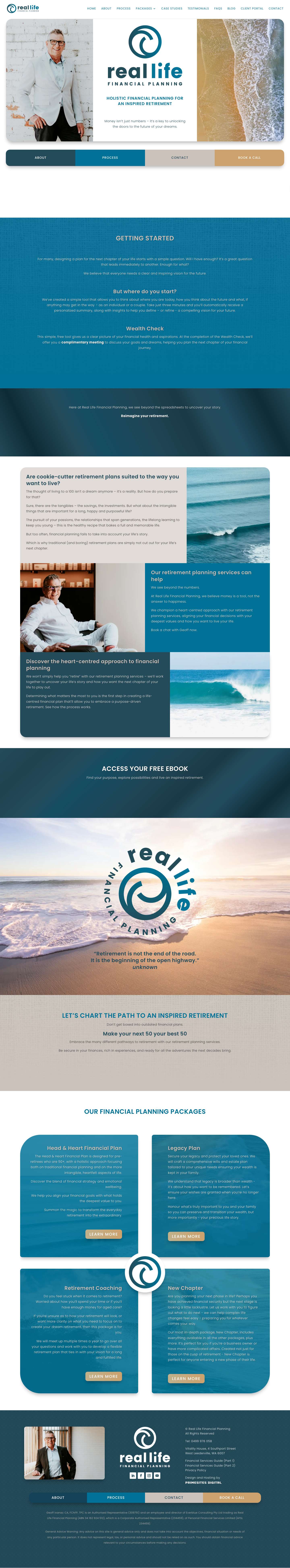 Real Life Financial Planning - Holistic financial planning for an inspired retirement - Full Screenshot