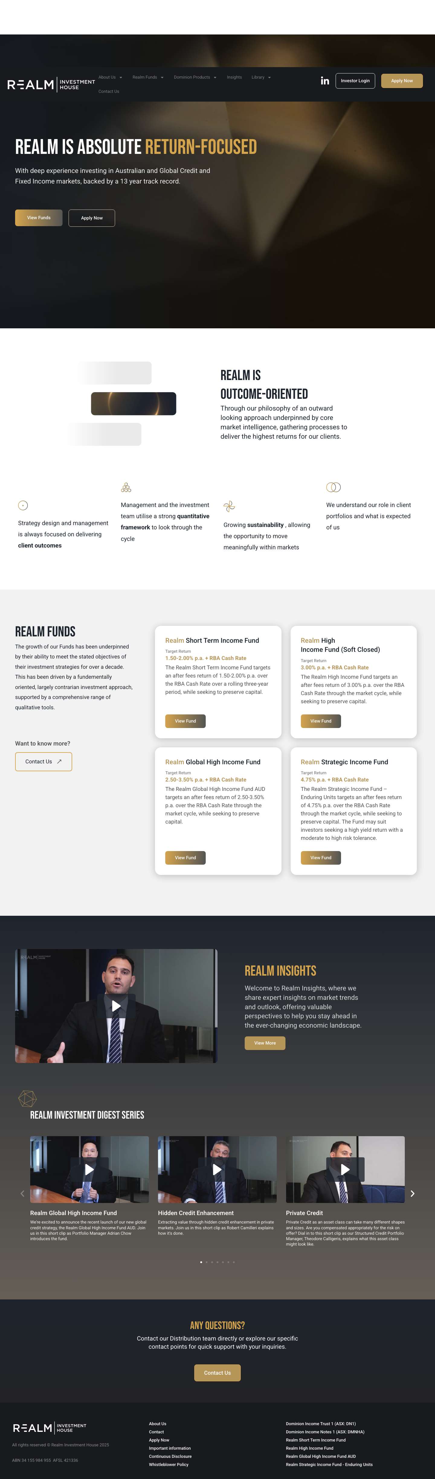 Realm Investment House - Full Screenshot