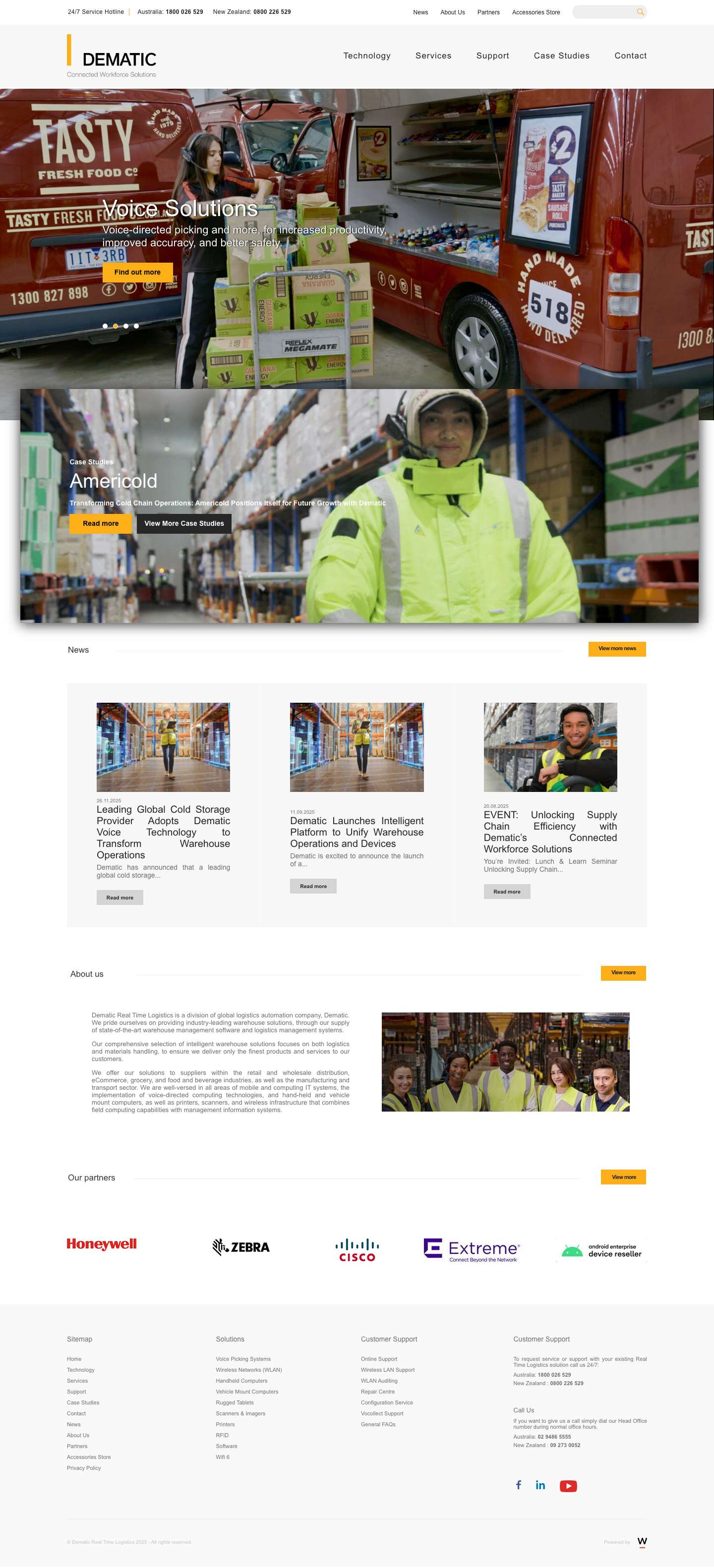 Supply Chain Technology & Warehouse Solutions | DEMATIC Real Time Logistics - Full Screenshot