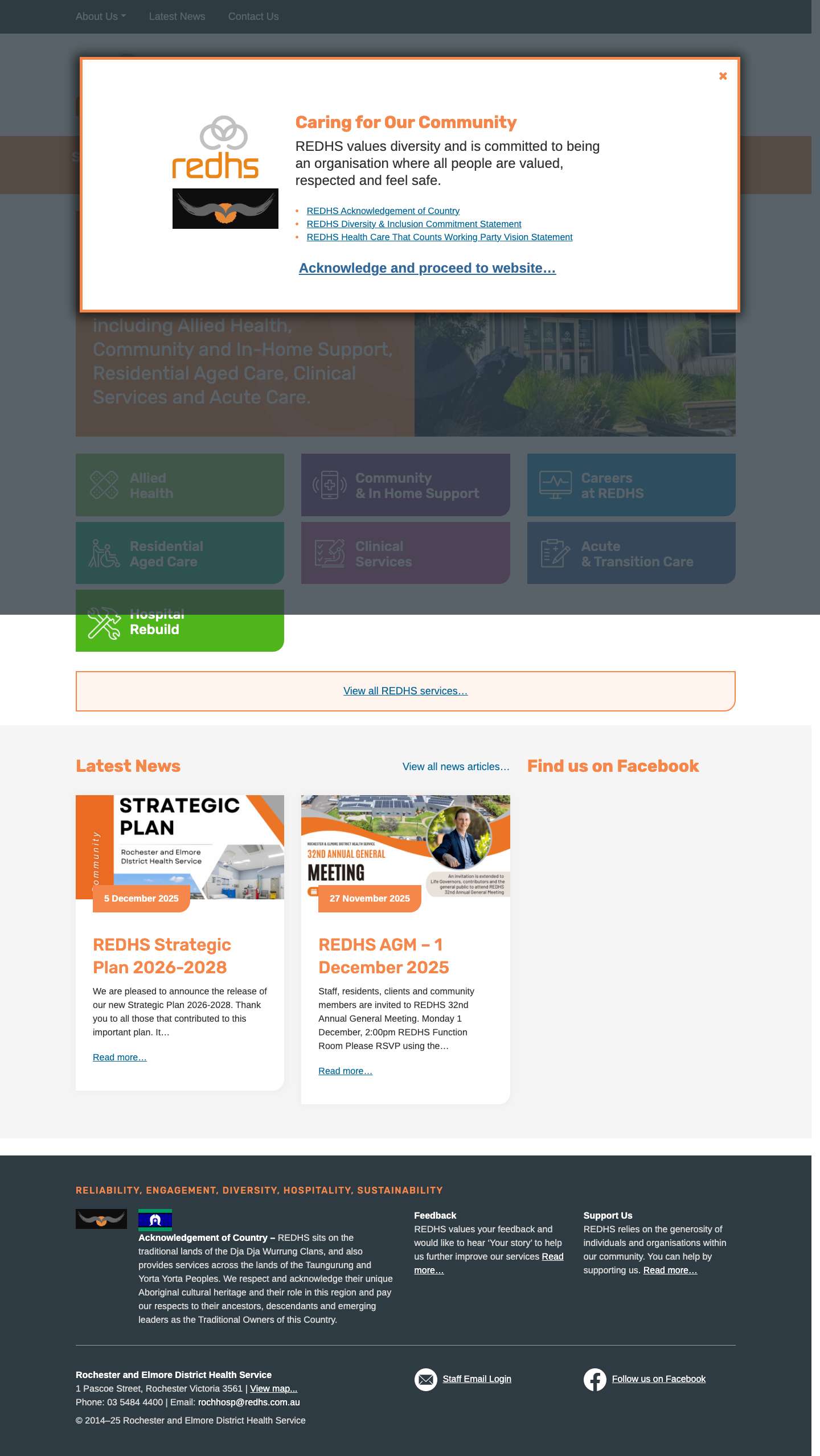 REDHS – Rochester and Elmore District Health Service - Full Screenshot