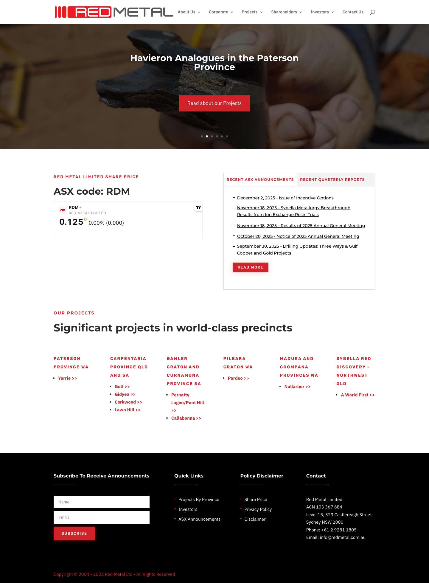 Red Metal Ltd | ASX: RDM - Full Screenshot