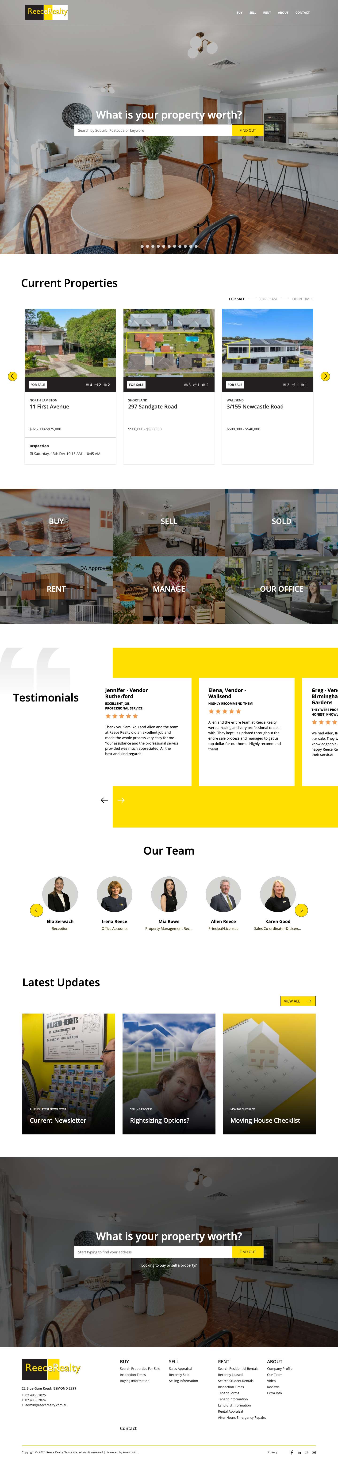 Home - Reece Realty Newcastle - Full Screenshot