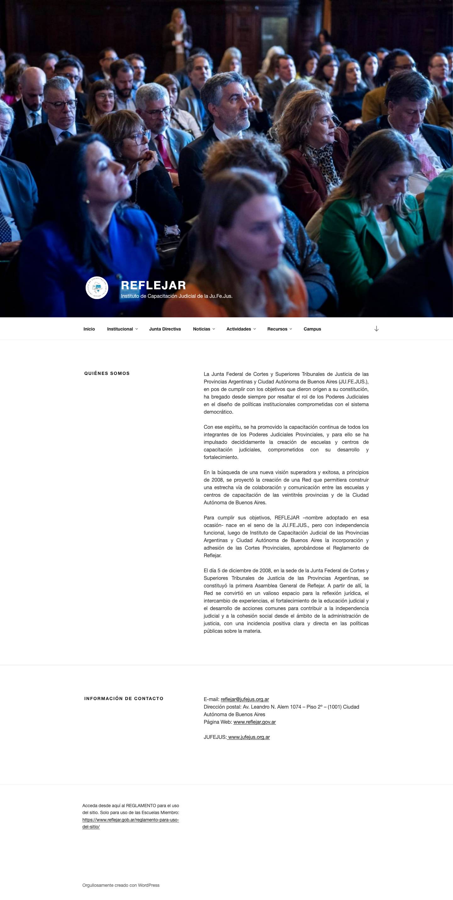 Reflejar – Instituto de Capacitación Judicial de la Ju.Fe.Jus. - Full Screenshot