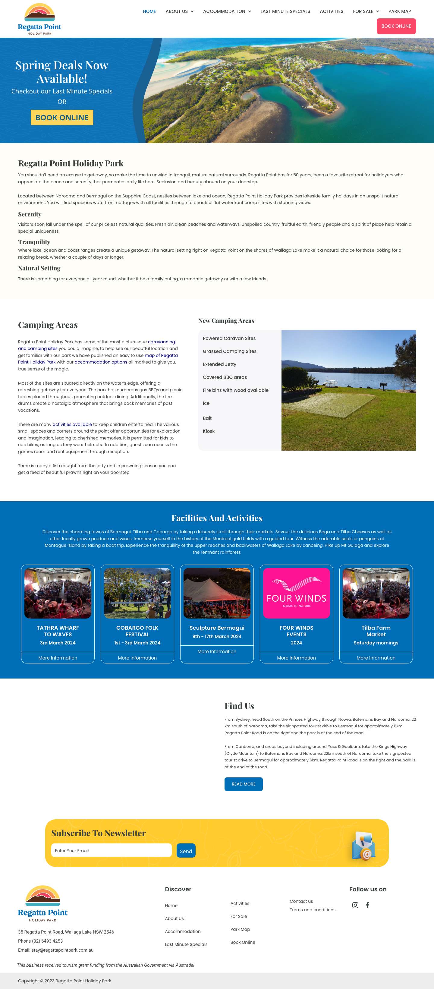 Home - Regatta Point Holiday Park - Full Screenshot