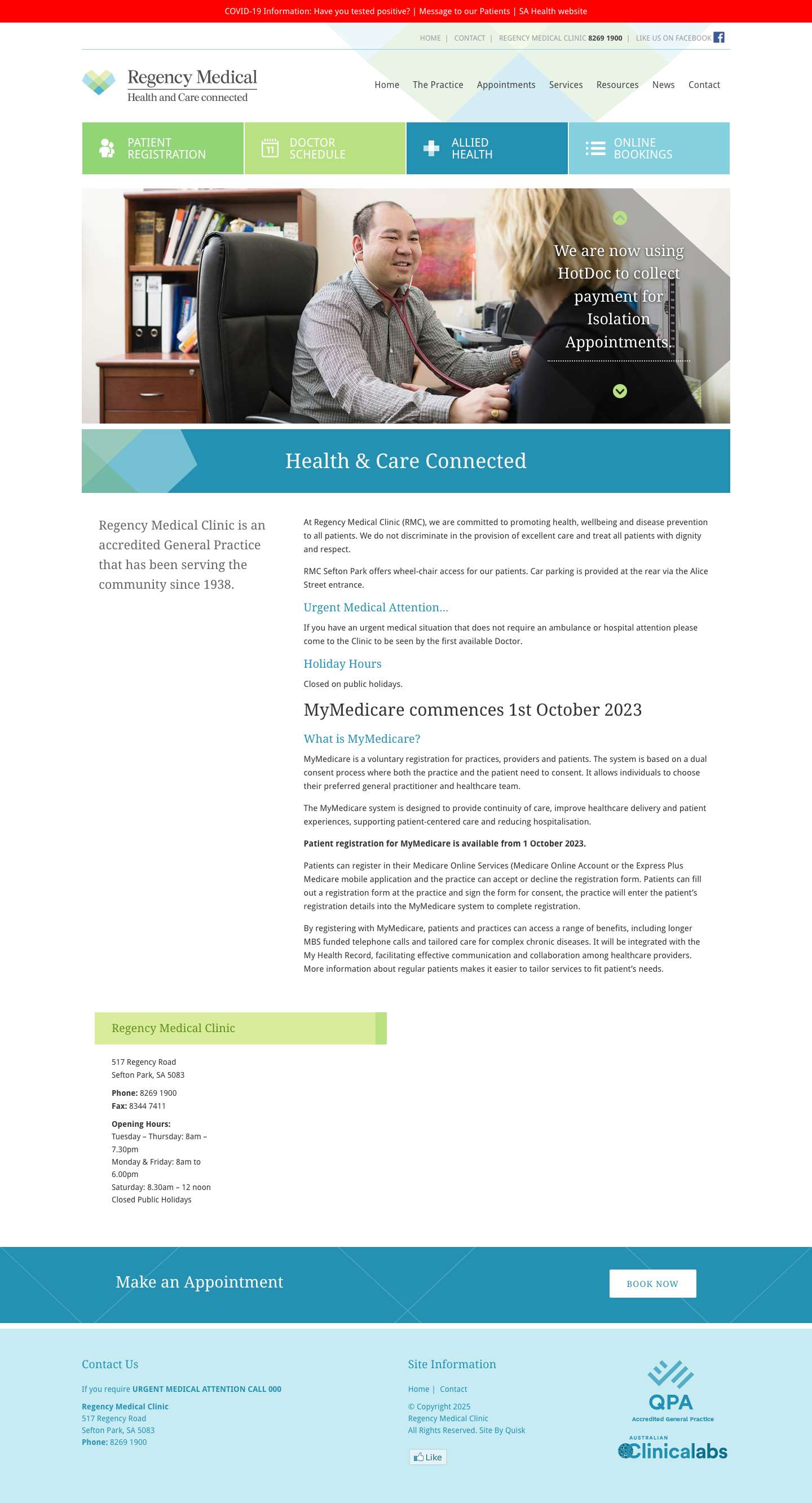 Regency Medical Clinic Health & Care Connected - Full Screenshot