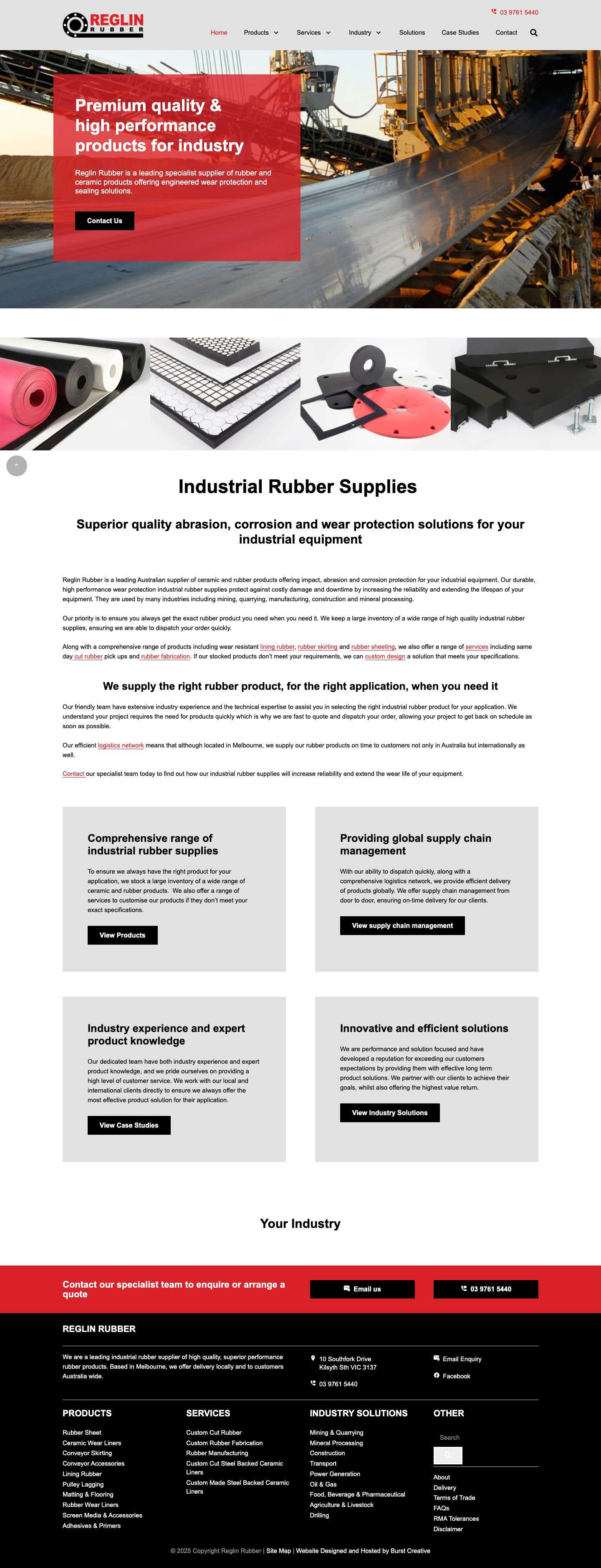 Industrial Rubber Supplies | Superior quality & performance - Full Screenshot