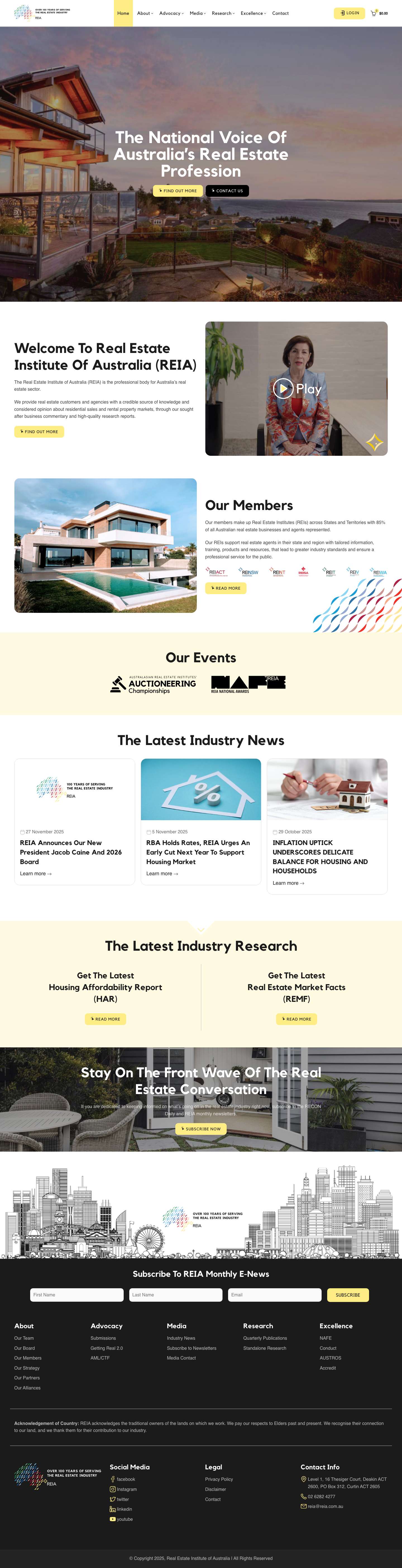 REIA – Real Estate Institute of Australia - Full Screenshot